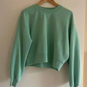Mint green softstreme perfectly oversized cropped crew lululemon size 4